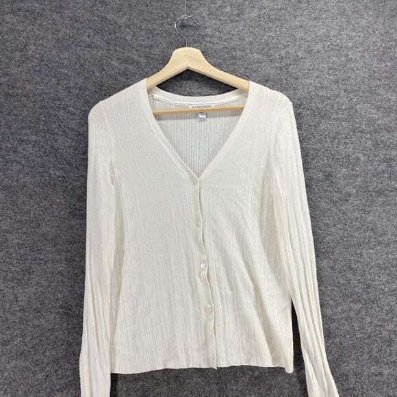 5/$45 41 Hawthorn Cardigan Women PM Petite White V-Neck Button Up Long Sleeve - Picture 3 of 9